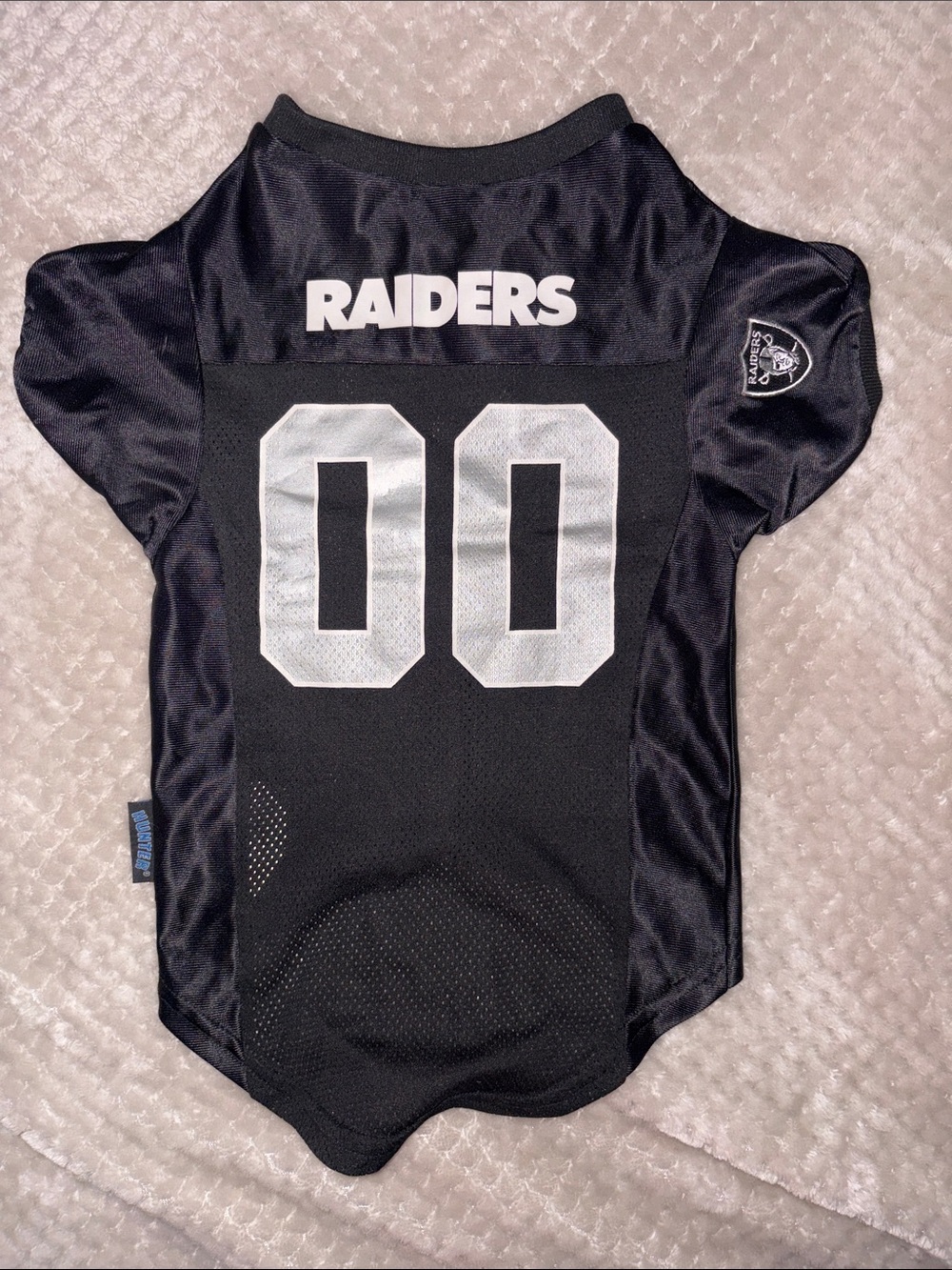 NEW Las Vegas Raiders Pet Jersey - Black with White Number - large